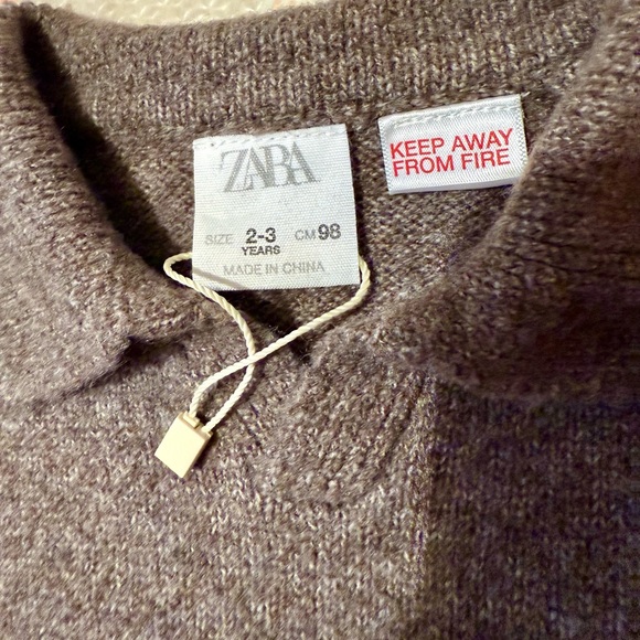 Zara Kids Unisex Chocolate Knit Sweater and Pants Set Toddler Size 2-3y NWT - Picture 6 of 6